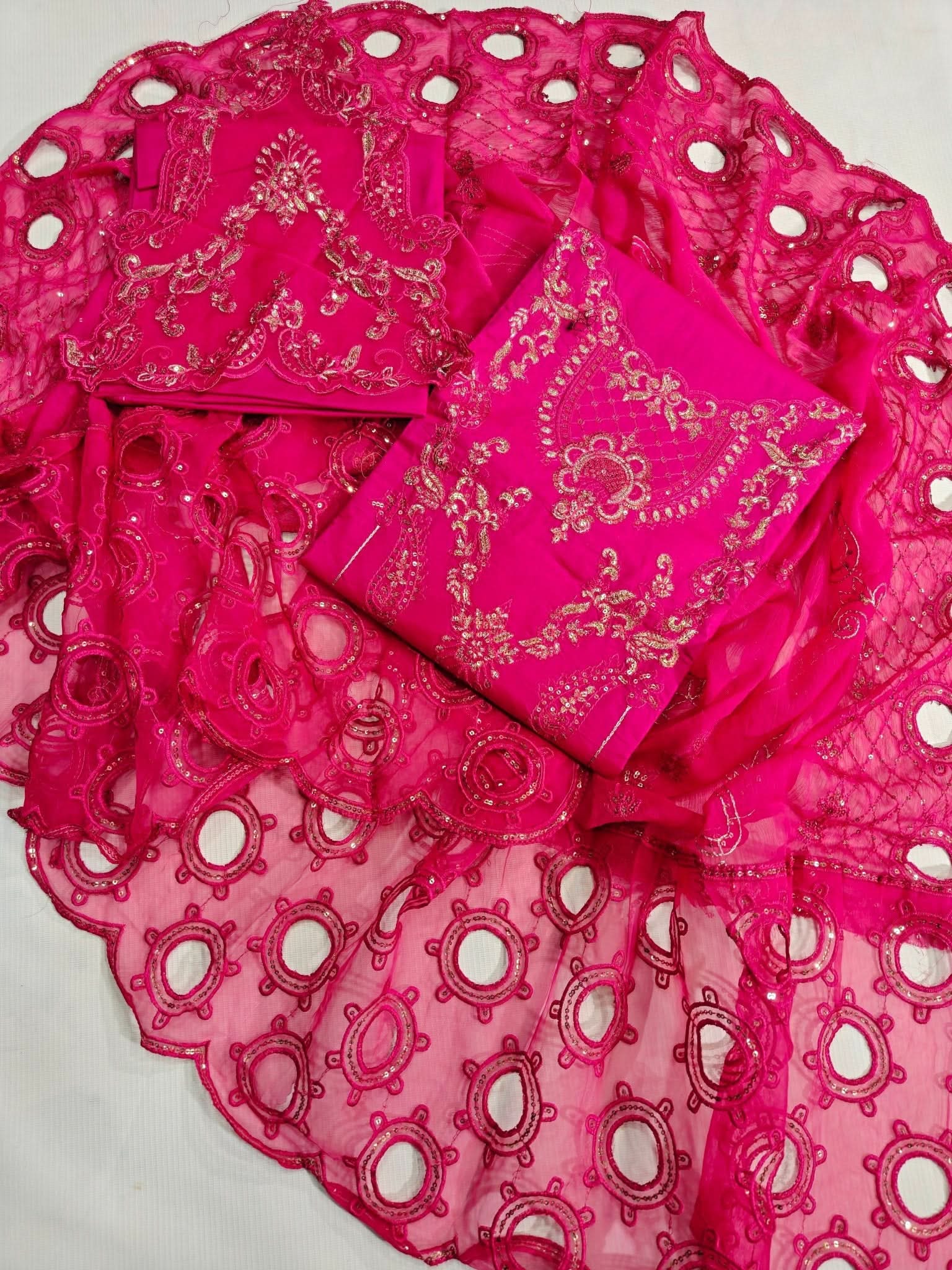 Ring Dupatta Embroidered 3PC - Memon Clothes